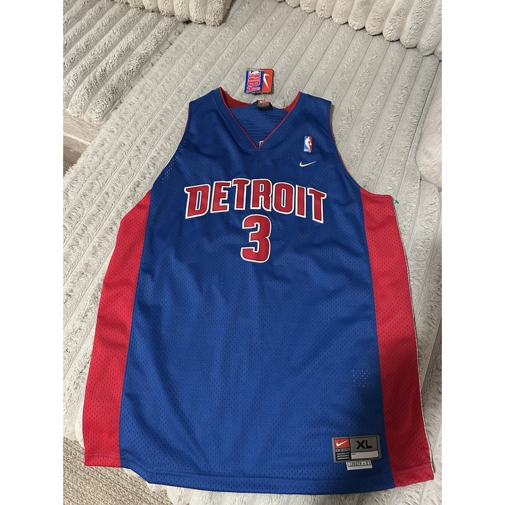 Vintage Detroit Pistons Ben Wallace Nike  Jersey Men's XL Retired Number #3 NBA